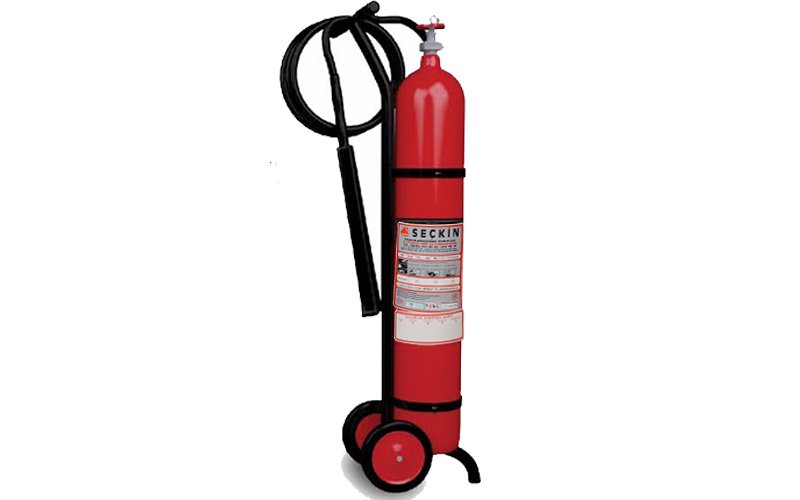 10 Kg Karbondioksitli CO₂ Yangın Söndürme Tüpü – Tekerlekli Portatif Model