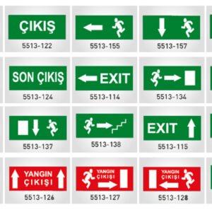 Acil çıkış ve yangın yönlendirme levhaları
