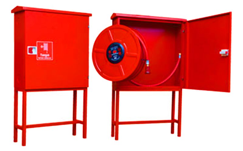 Ayaklı dış mekan yangın dolabı hortumlu