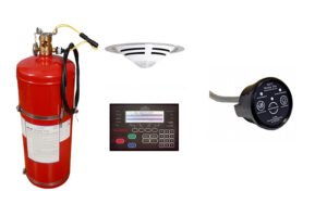 Catef FM200 gazlı yangın söndürme sistemi ve dedektör panel seti