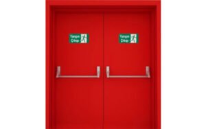 Çift kanatlı panik barlı yangın kapısı