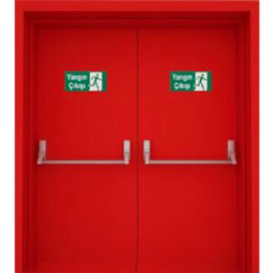 Çift kanatlı panik barlı yangın kapısı