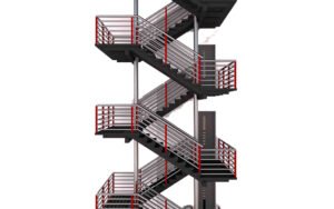 Z tipi galvaniz yangın merdiveni modeli