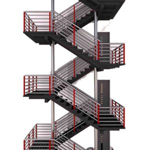 Z tipi galvaniz yangın merdiveni modeli