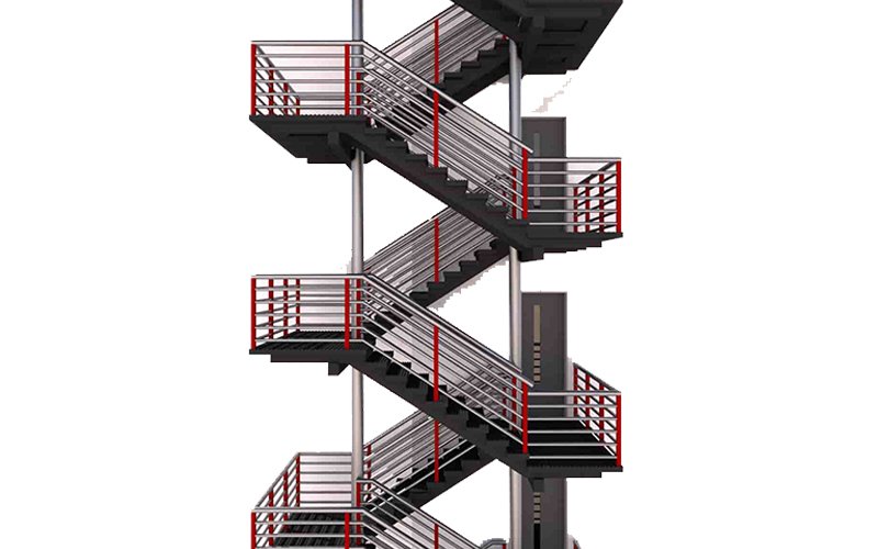 Z tipi galvaniz yangın merdiveni modeli